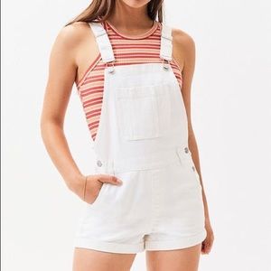 PacSun white overall shorts